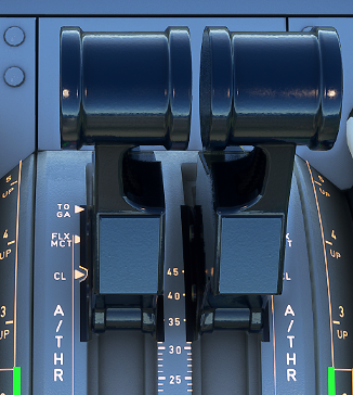 Thrust levers in CL detent